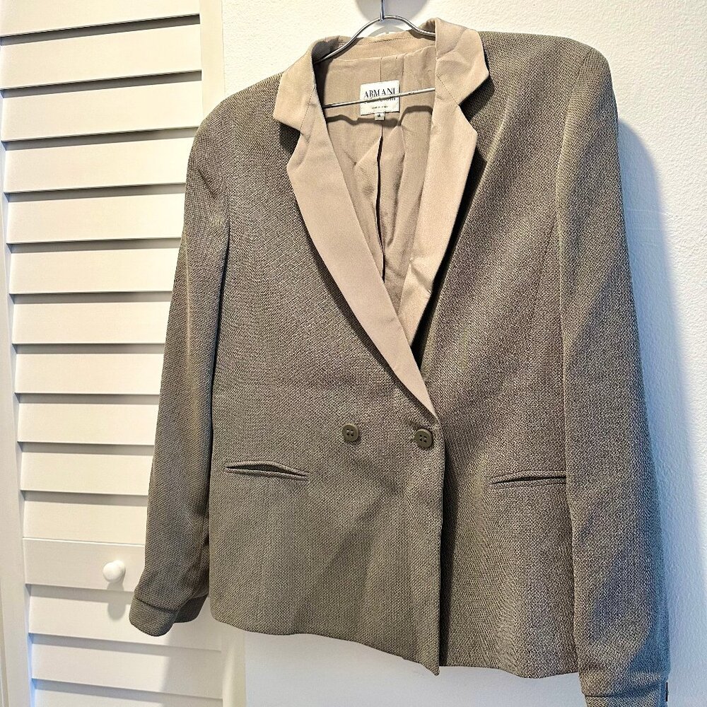 Vintage Armani Collezioni Gray Taupe Blazer Worn 1x Size EU 46 / US L